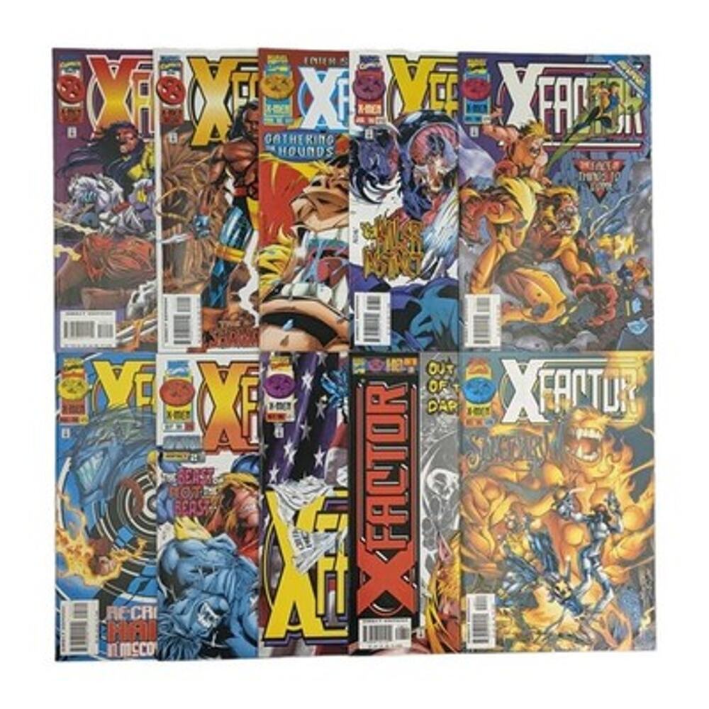 X-Factor Comic Book Lot Issues 120-129 Marvel 1996 VF to NM Onslaught Sabretooth